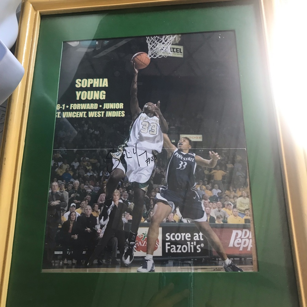 Baylor’s Sophia young autograph in a frame